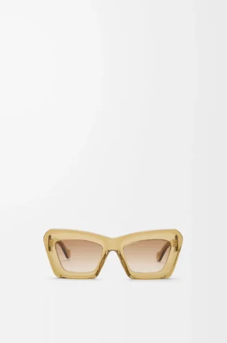 Occhiali da sole Cateye smussati Trasparente Oliva