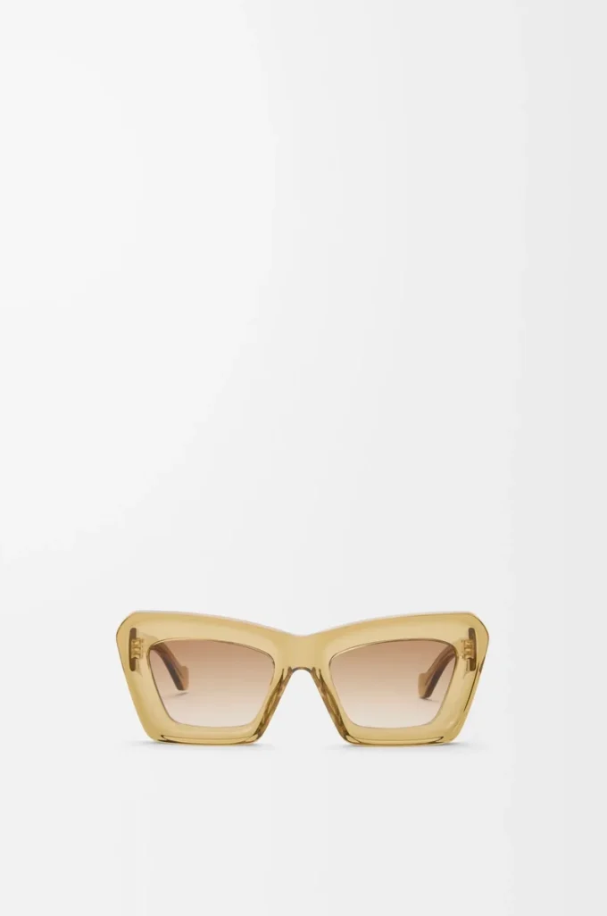 Occhiali da sole Cateye smussati Trasparente Oliva