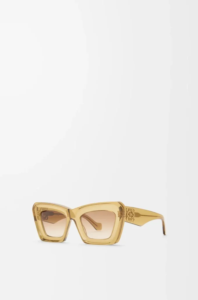 Occhiali da sole Cateye smussati Trasparente Oliva