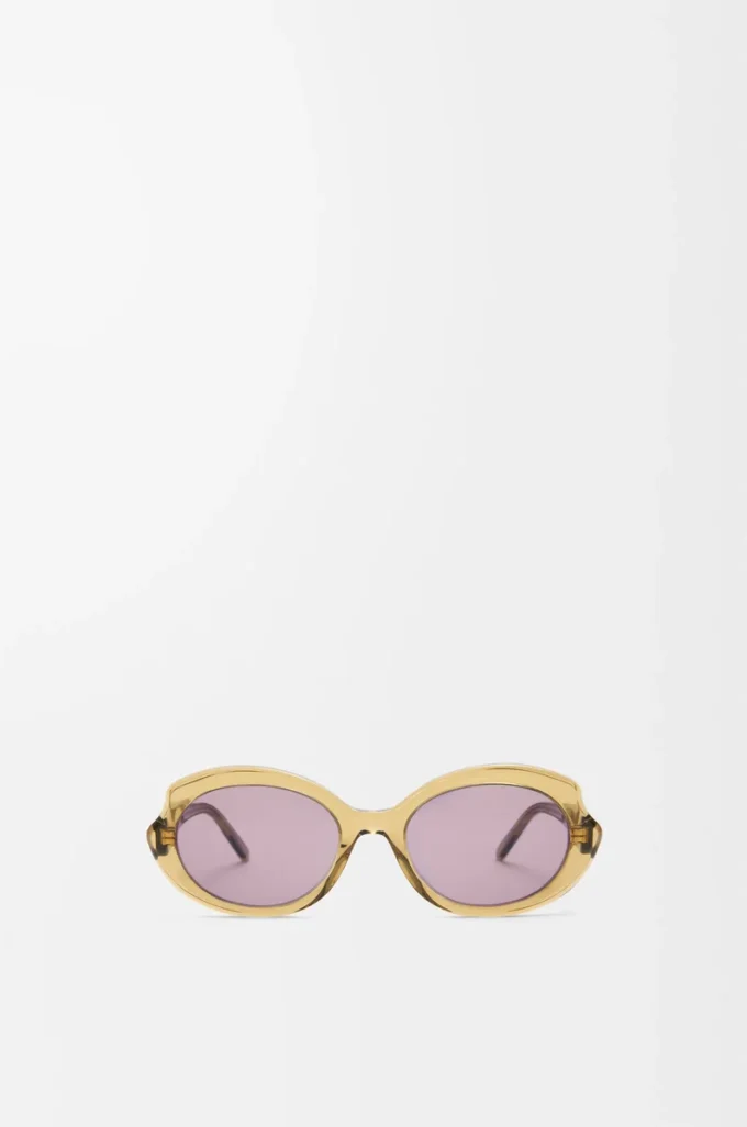 Occhiali da sole Mini Oval Slim trasparenti oliva