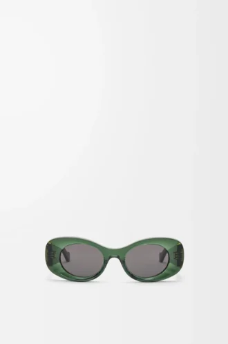Occhiali da sole ovali smussati Maxi Anagram verde scuro