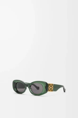Occhiali da sole ovali smussati Maxi Anagram verde scuro