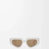 Occhiali da sole piccoli Butterfly Screen Bianco solido