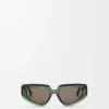 Occhiali da sole piccoli Butterfly Screen trasparenti verde scuro Occhiali da sole piccoli Butterfly Screen trasparenti verde scuro