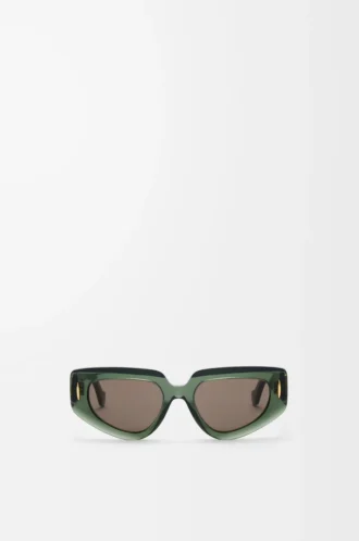 Occhiali da sole piccoli Butterfly Screen trasparenti verde scuro