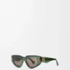 Occhiali da sole piccoli Butterfly Screen trasparenti verde scuro Occhiali da sole piccoli Butterfly Screen trasparenti verde scuro