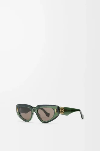 Occhiali da sole piccoli Butterfly Screen trasparenti verde scuro