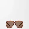 Occhiali da sole Pilot Mask Dark Havana
