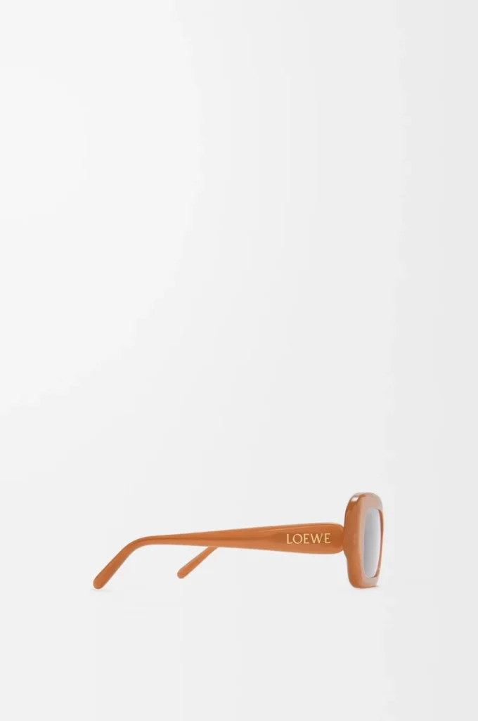 Occhiali da sole rettangolari slim Caramello chiaro