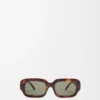 Occhiali da sole rettangolari slim Havana
