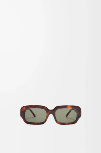 Occhiali da sole rettangolari slim Havana
