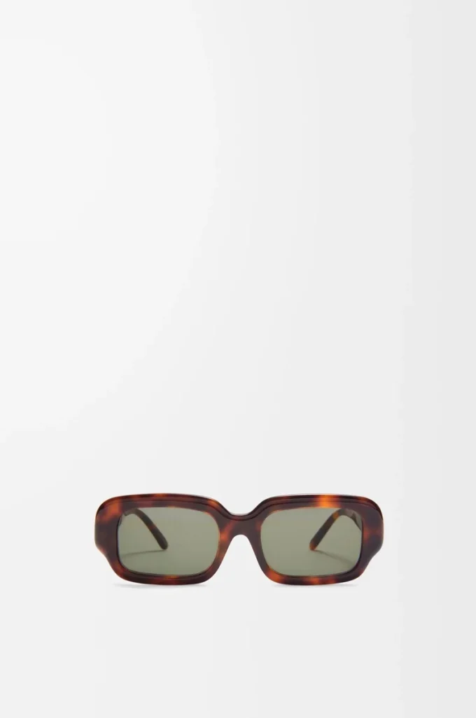 Occhiali da sole rettangolari slim Havana