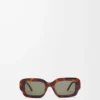 Occhiali da sole rettangolari slim Havana