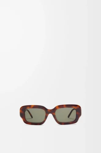 Occhiali da sole rettangolari slim Havana