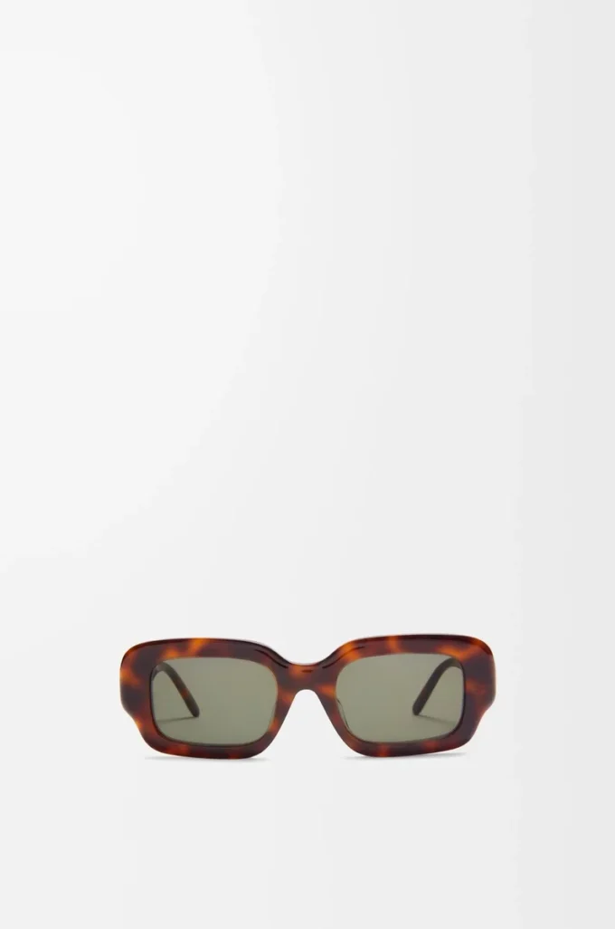 Occhiali da sole rettangolari slim Havana