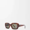 Occhiali da sole rettangolari slim Havana