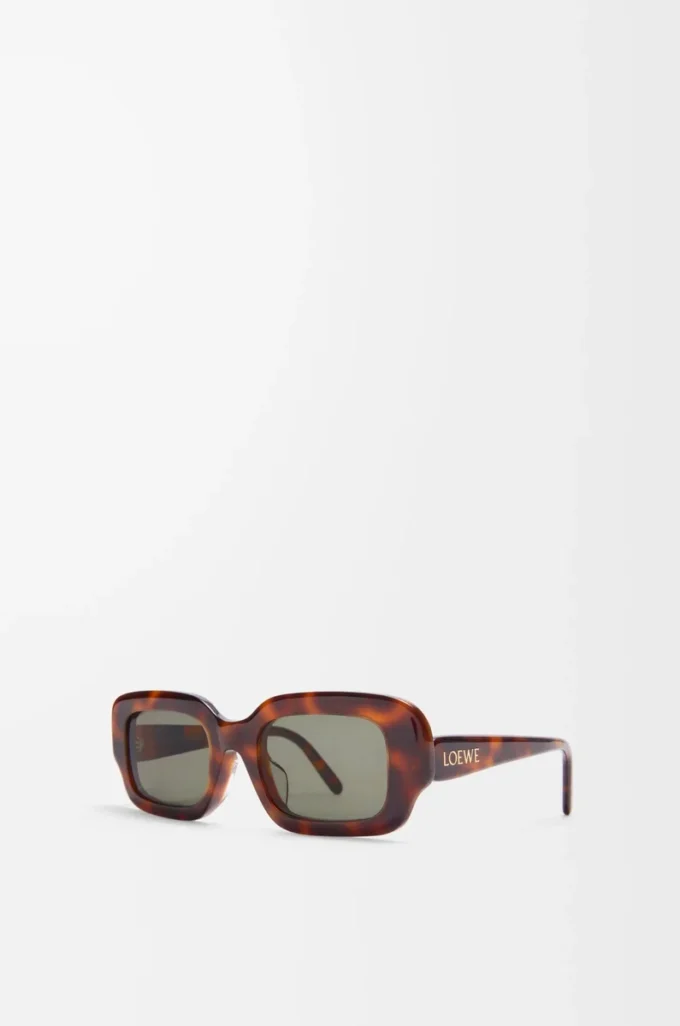 Occhiali da sole rettangolari slim Havana