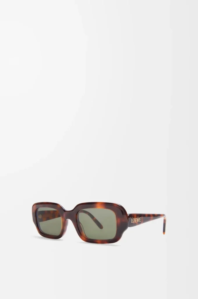 Occhiali da sole rettangolari slim Havana