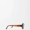 Occhiali da sole rettangolari slim Havana