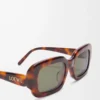 Occhiali da sole rettangolari slim Havana