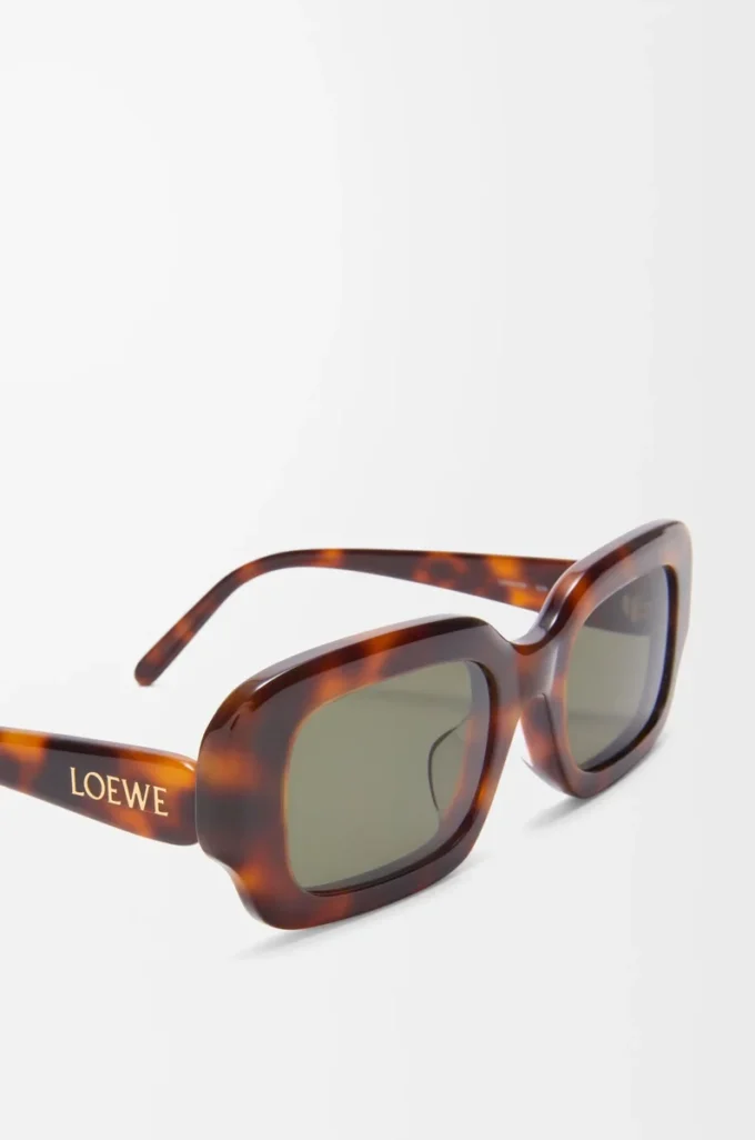 Occhiali da sole rettangolari slim Havana