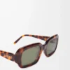 Occhiali da sole rettangolari slim Havana