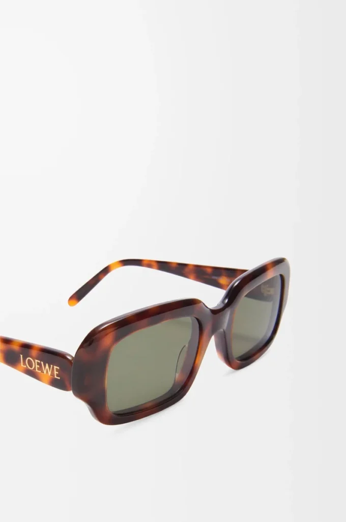 Occhiali da sole rettangolari slim Havana