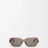 Occhiali da sole rettangolari slim Marrone trasparente Occhiali da sole rettangolari slim Marrone trasparente