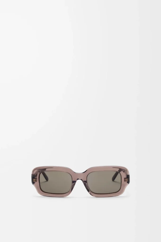Occhiali da sole rettangolari slim Marrone trasparente Occhiali da sole rettangolari slim Marrone trasparente