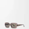 Occhiali da sole rettangolari slim Marrone trasparente Occhiali da sole rettangolari slim Marrone trasparente