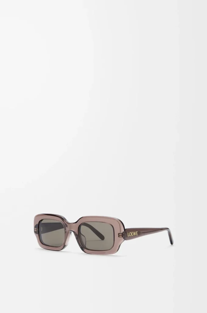 Occhiali da sole rettangolari slim Marrone trasparente Occhiali da sole rettangolari slim Marrone trasparente