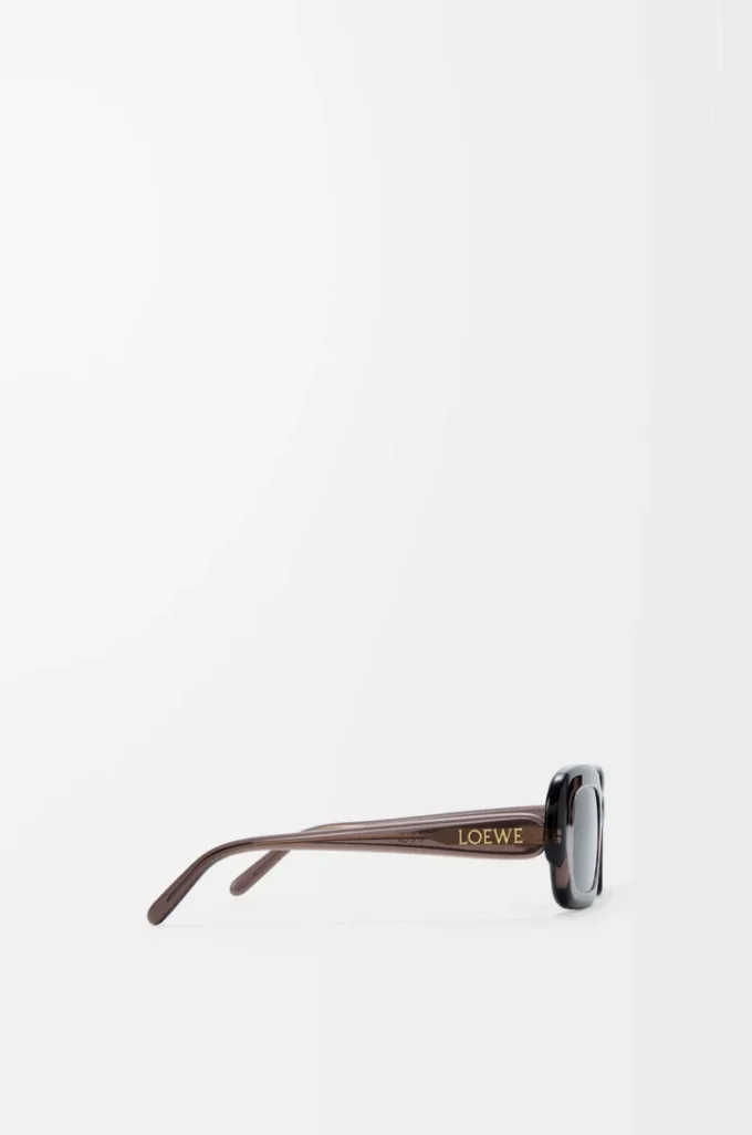 Occhiali da sole rettangolari slim Marrone trasparente Occhiali da sole rettangolari slim Marrone trasparente
