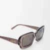 Occhiali da sole rettangolari slim Marrone trasparente Occhiali da sole rettangolari slim Marrone trasparente