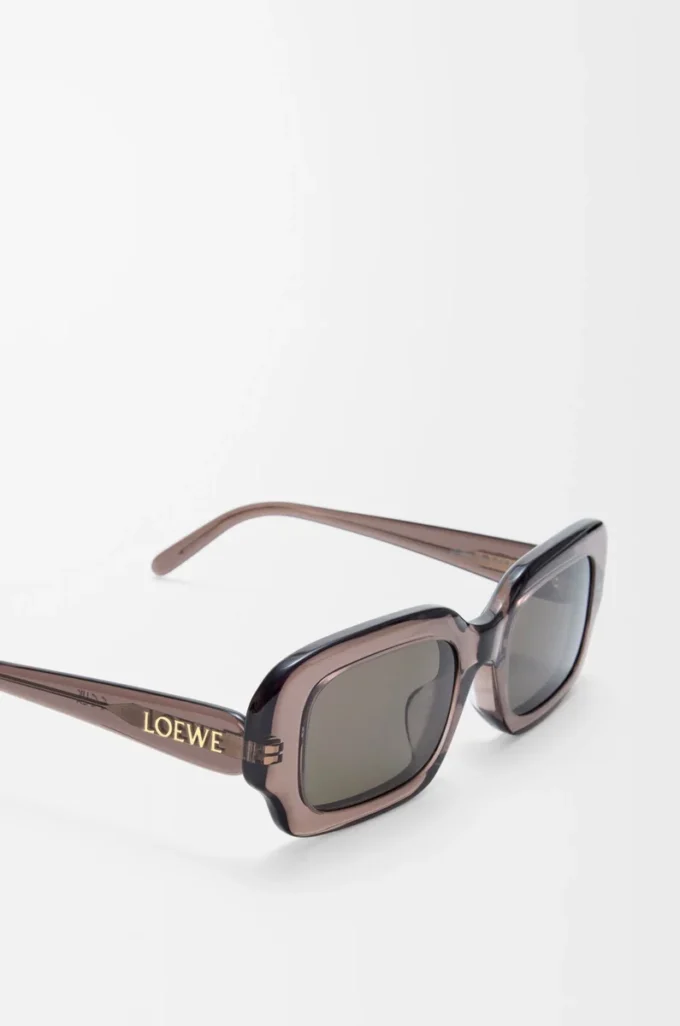 Occhiali da sole rettangolari slim Marrone trasparente Occhiali da sole rettangolari slim Marrone trasparente