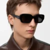 Occhiali da sole rettangolari slim neri Occhiali da sole rettangolari slim neri