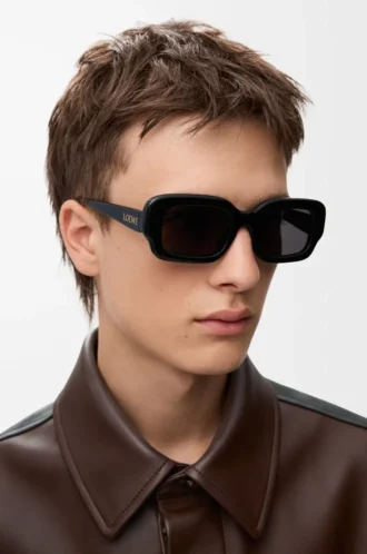 Occhiali da sole rettangolari slim neri