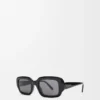 Occhiali da sole rettangolari slim neri Occhiali da sole rettangolari slim neri