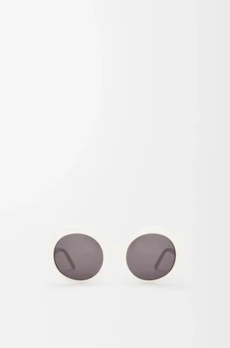Occhiali da sole rotondi slim Bianco/Avorio