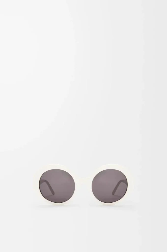 Occhiali da sole rotondi slim Bianco/Avorio Occhiali da sole rotondi slim Bianco/Avorio