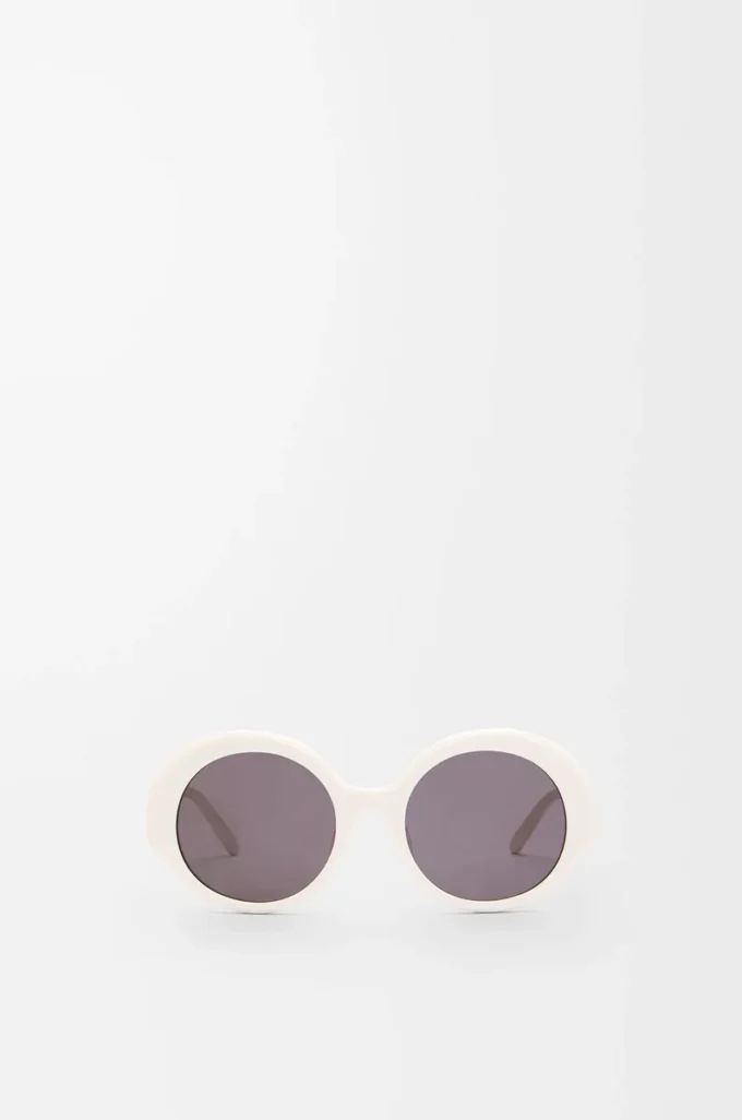 Occhiali da sole rotondi slim Bianco/Avorio Occhiali da sole rotondi slim Bianco/Avorio