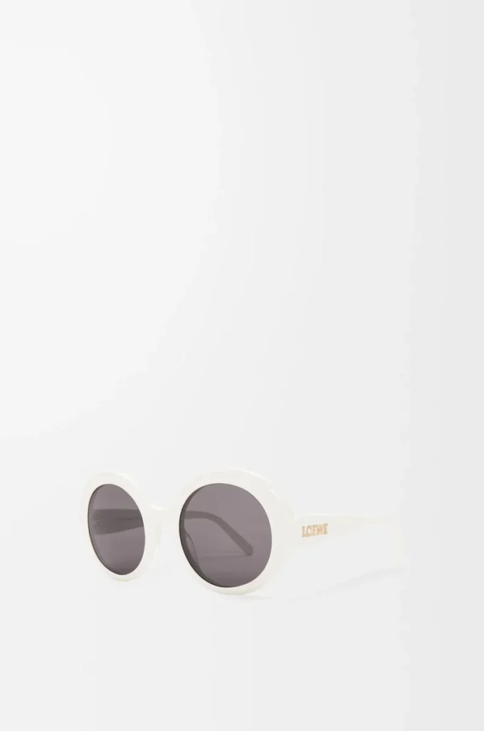 Occhiali da sole rotondi slim Bianco/Avorio Occhiali da sole rotondi slim Bianco/Avorio