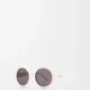 Occhiali da sole rotondi slim Bianco/Avorio Occhiali da sole rotondi slim Bianco/Avorio