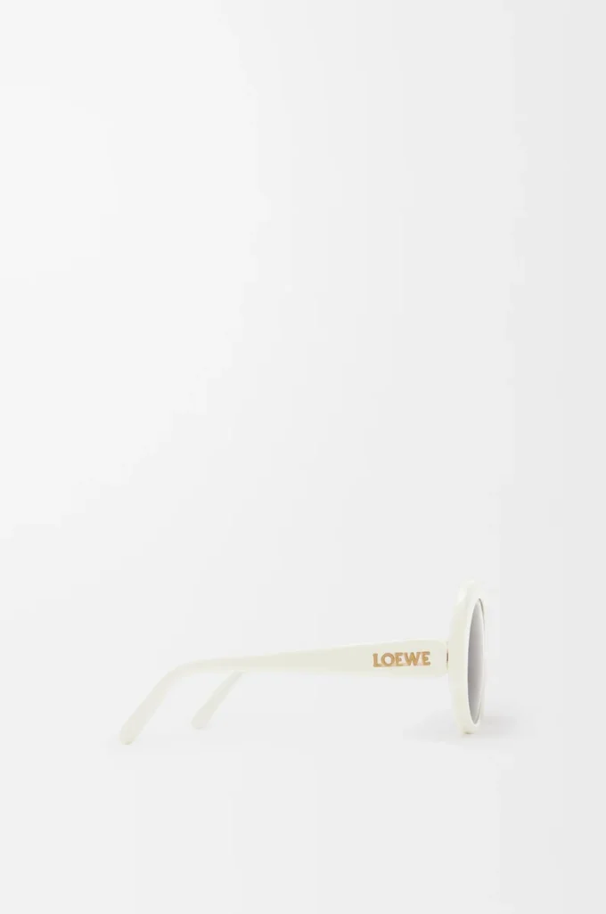 Occhiali da sole rotondi slim Bianco/Avorio Occhiali da sole rotondi slim Bianco/Avorio
