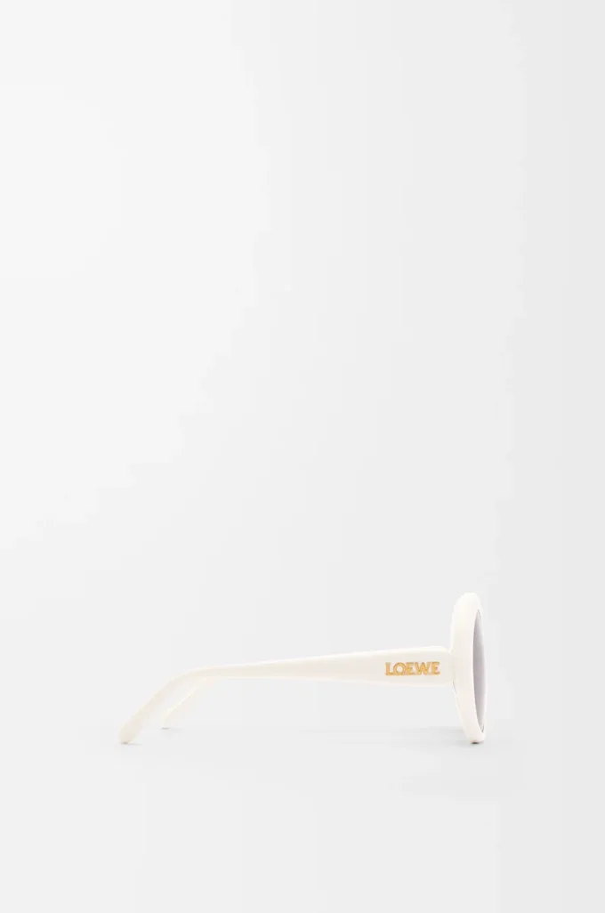 Occhiali da sole rotondi slim Bianco/Avorio Occhiali da sole rotondi slim Bianco/Avorio