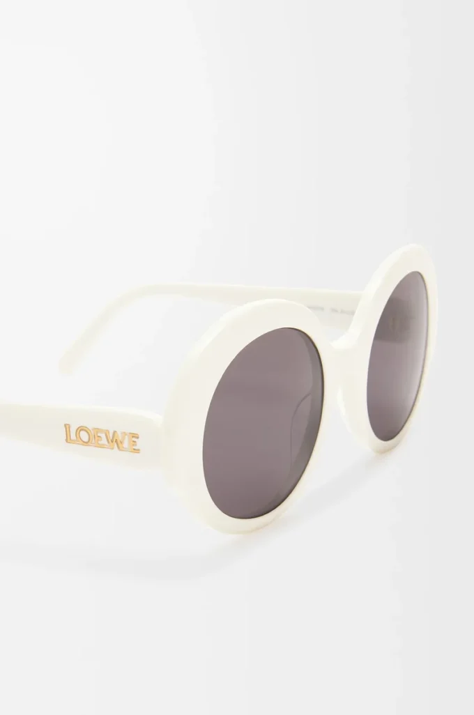Occhiali da sole rotondi slim Bianco/Avorio Occhiali da sole rotondi slim Bianco/Avorio