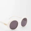 Occhiali da sole rotondi slim Bianco/Avorio Occhiali da sole rotondi slim Bianco/Avorio