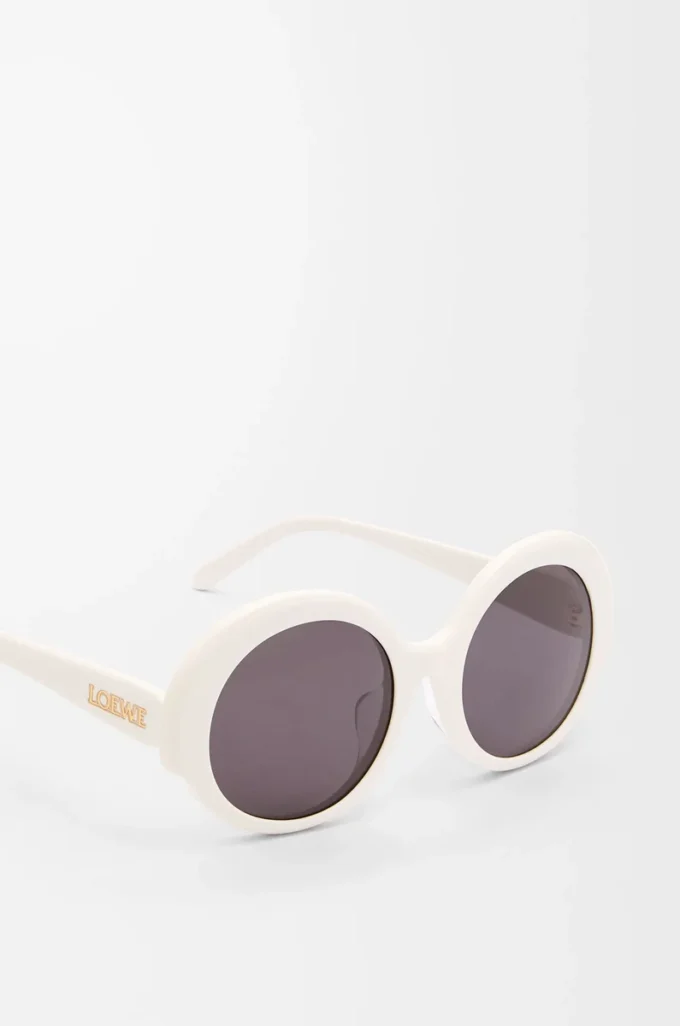 Occhiali da sole rotondi slim Bianco/Avorio Occhiali da sole rotondi slim Bianco/Avorio