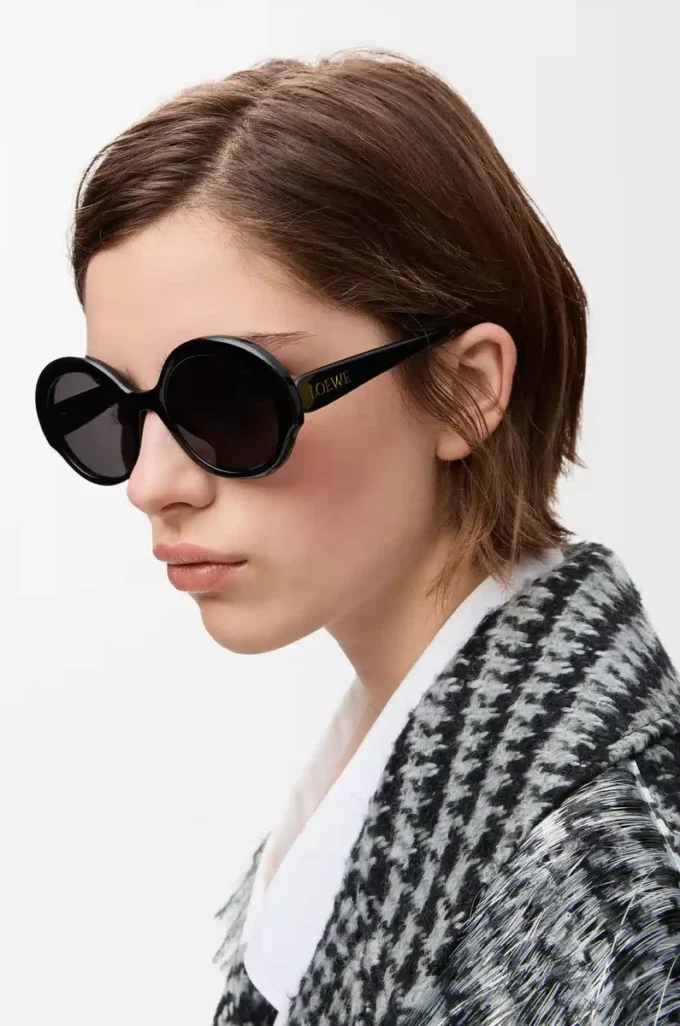 Occhiali da sole rotondi slim neri Occhiali da sole rotondi slim neri