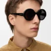 Occhiali da sole rotondi slim neri Occhiali da sole rotondi slim neri
