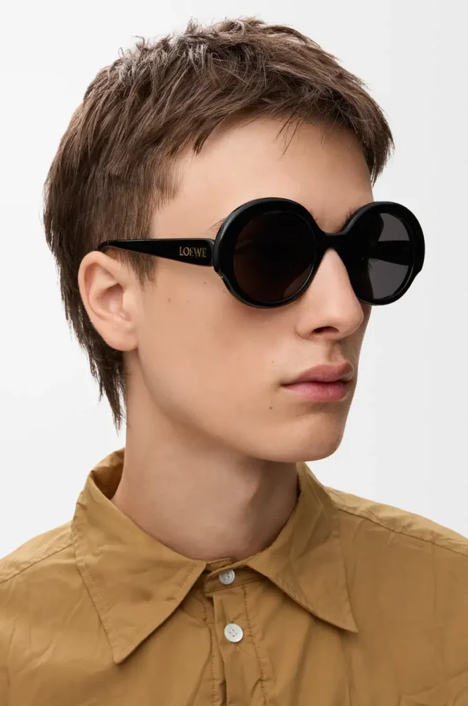 Occhiali da sole rotondi slim neri Occhiali da sole rotondi slim neri